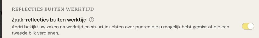 Reflecties buiten kantoortijden instelling